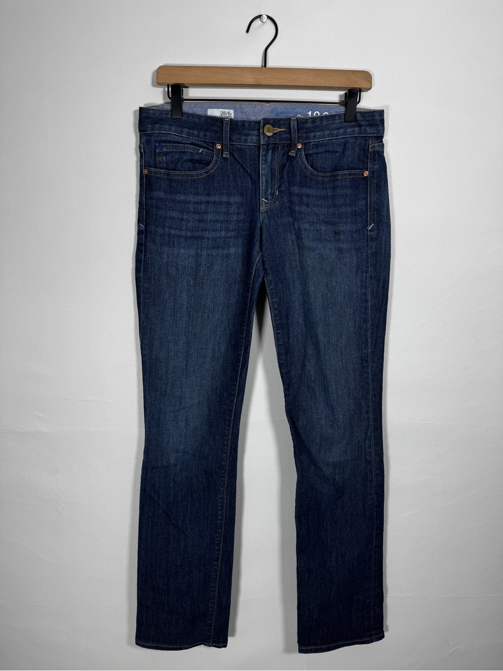 WJ11 {GAP} "Real Straight" Blue Low to Mid Rise Denim Jeans